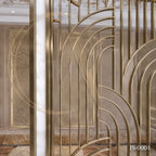 Luxury Champagne Gold Stainless Steel Decorative Screen Panel for Hotels & Villas