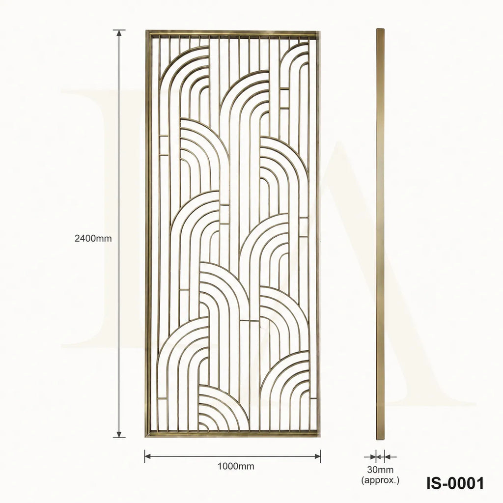 Luxury Champagne Gold Stainless Steel Decorative Screen Panel for Hotels & Villas