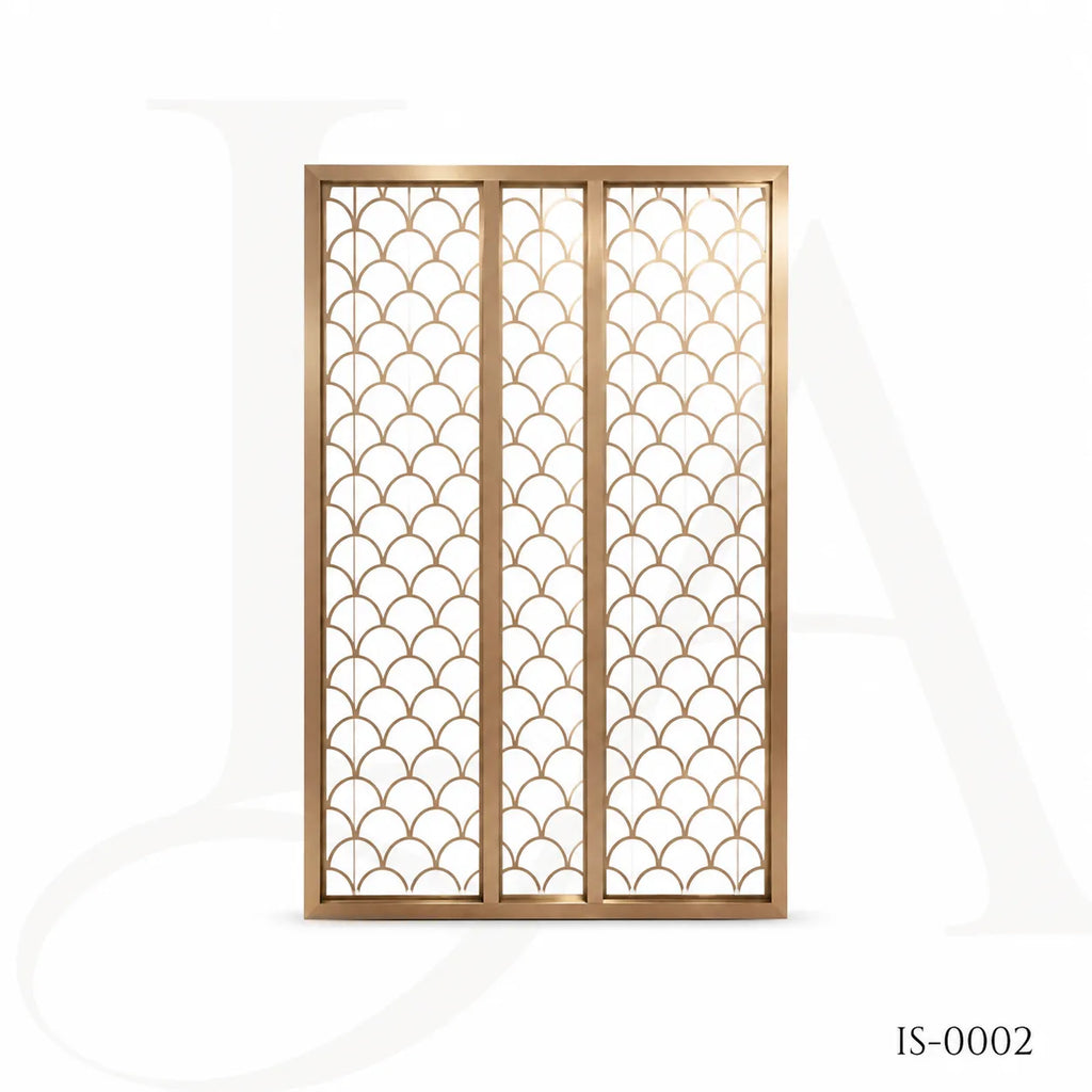 Rose Gold Stainless Steel Art Deco Decorative Screen Panel for Luxury Interiors