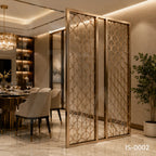 Rose Gold Stainless Steel Art Deco Decorative Screen Panel for Luxury Interiors