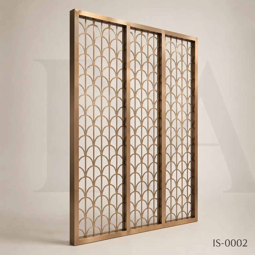 Rose Gold Stainless Steel Art Deco Decorative Screen Panel for Luxury Interiors