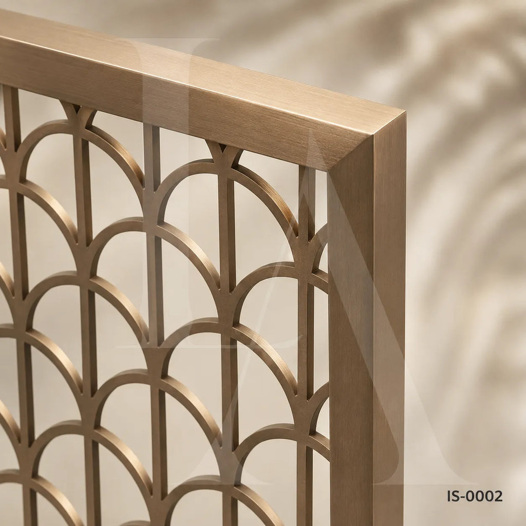 Rose Gold Stainless Steel Art Deco Decorative Screen Panel for Luxury Interiors