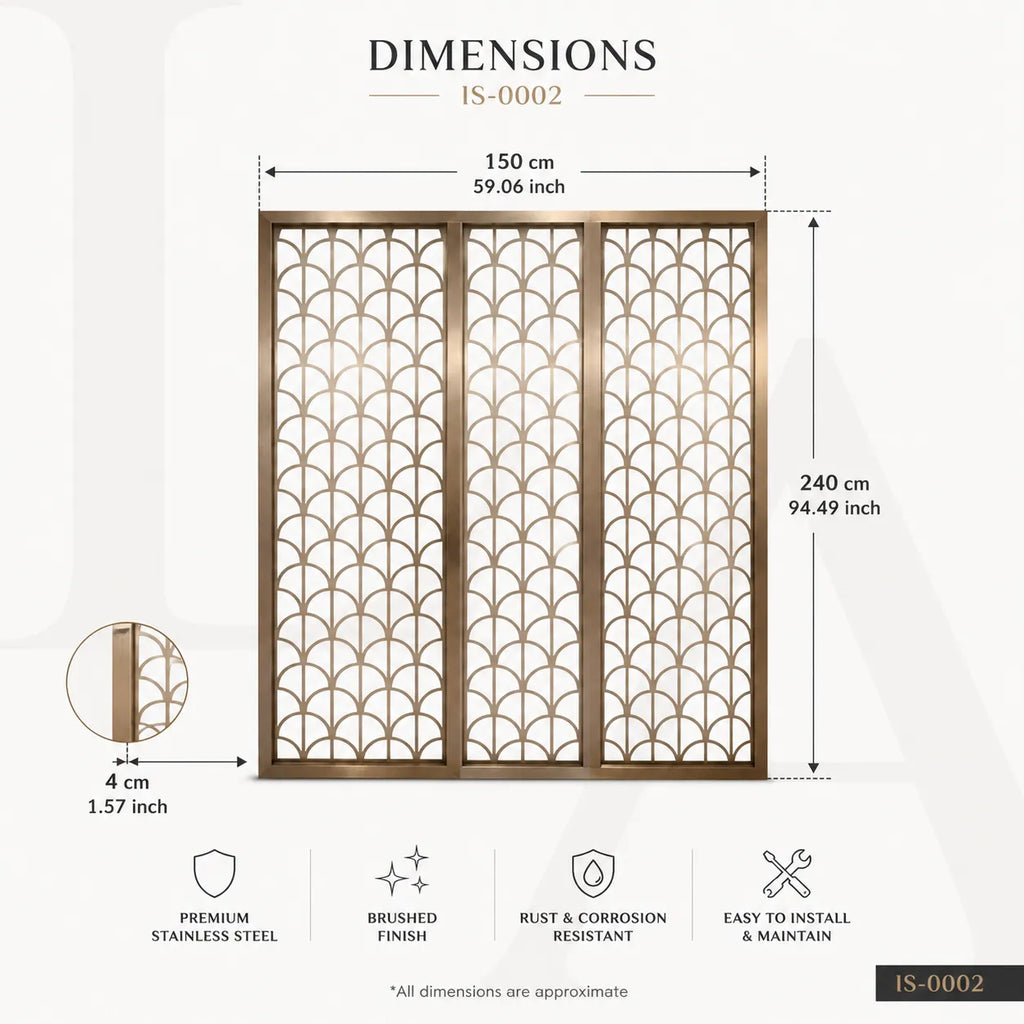 Rose Gold Stainless Steel Art Deco Decorative Screen Panel for Luxury Interiors