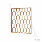 Luxury Champagne Gold Stainless Steel & Glass Decorative Screen Panel