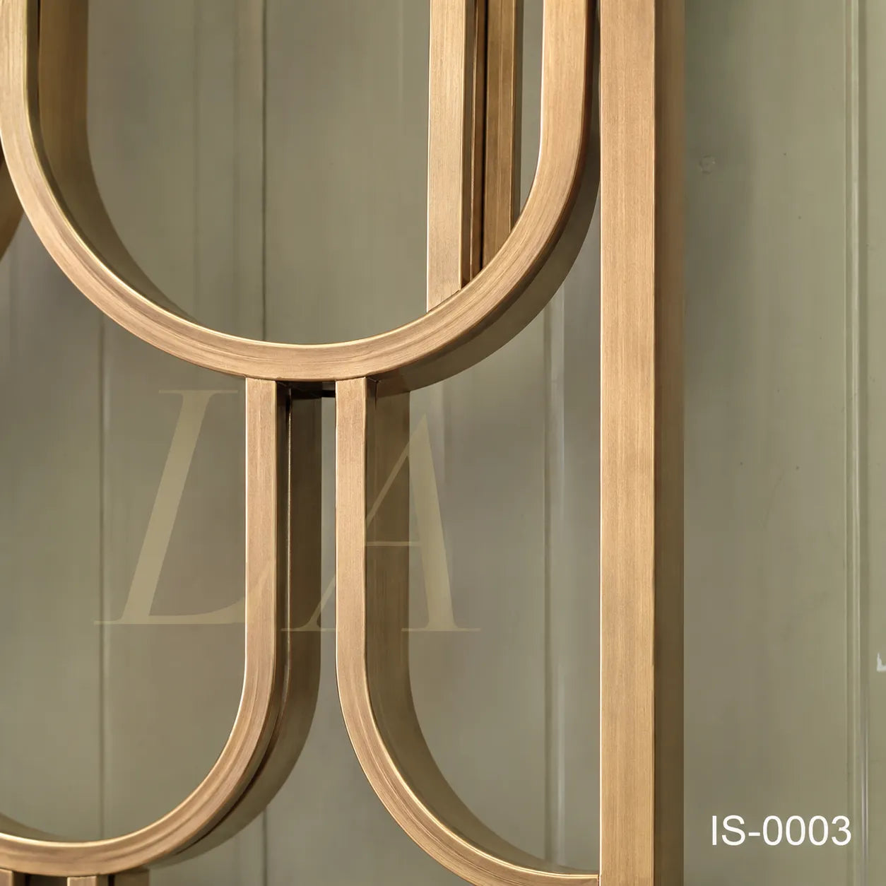 Luxury Champagne Gold Stainless Steel & Glass Decorative Screen Panel