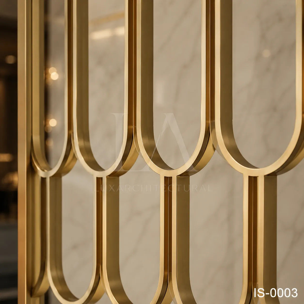 Luxury Champagne Gold Stainless Steel & Glass Decorative Screen Panel