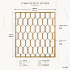 Luxury Champagne Gold Stainless Steel & Glass Decorative Screen Panel