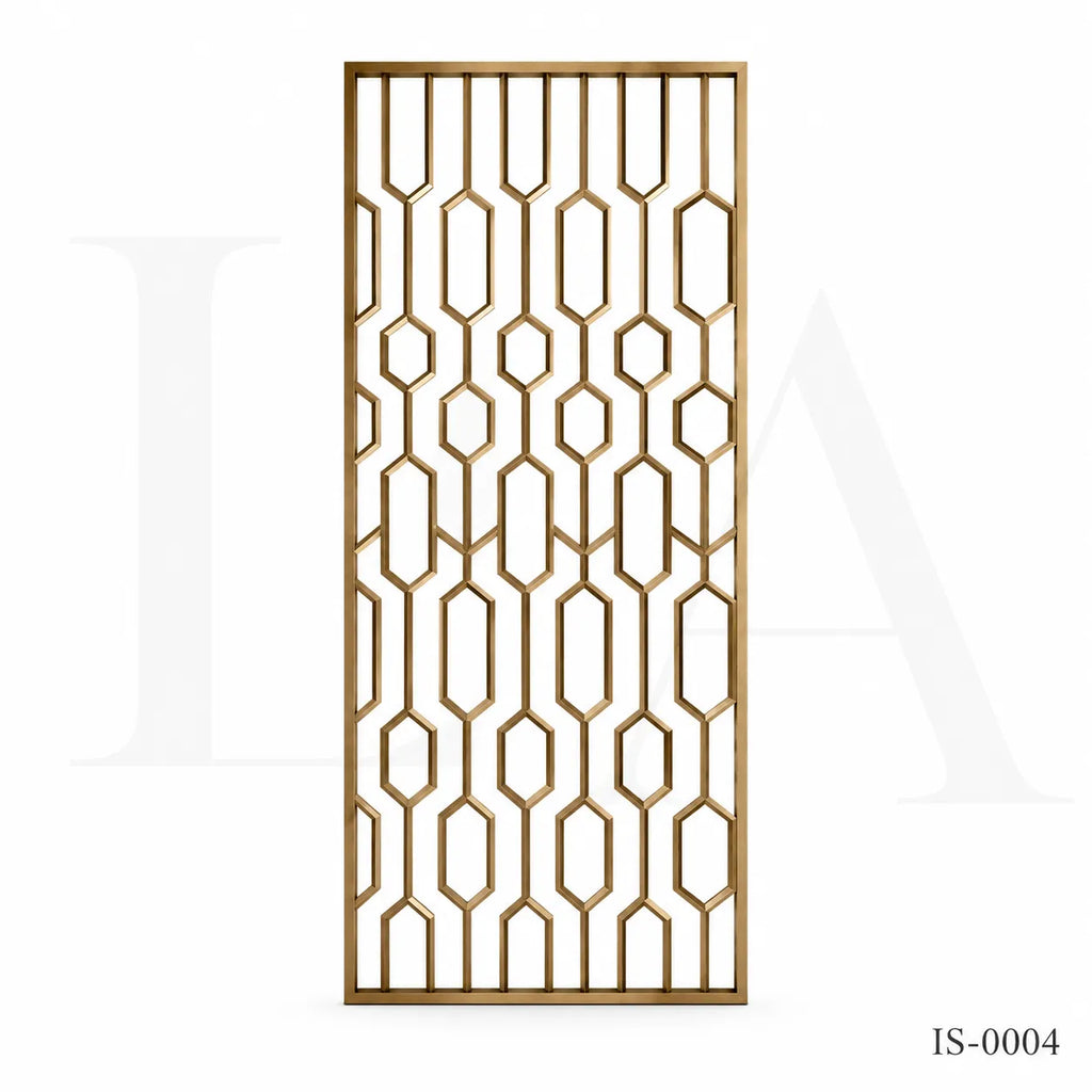 Luxury Bronze Color Stainless Steel Geometric Decorative Screen Panel