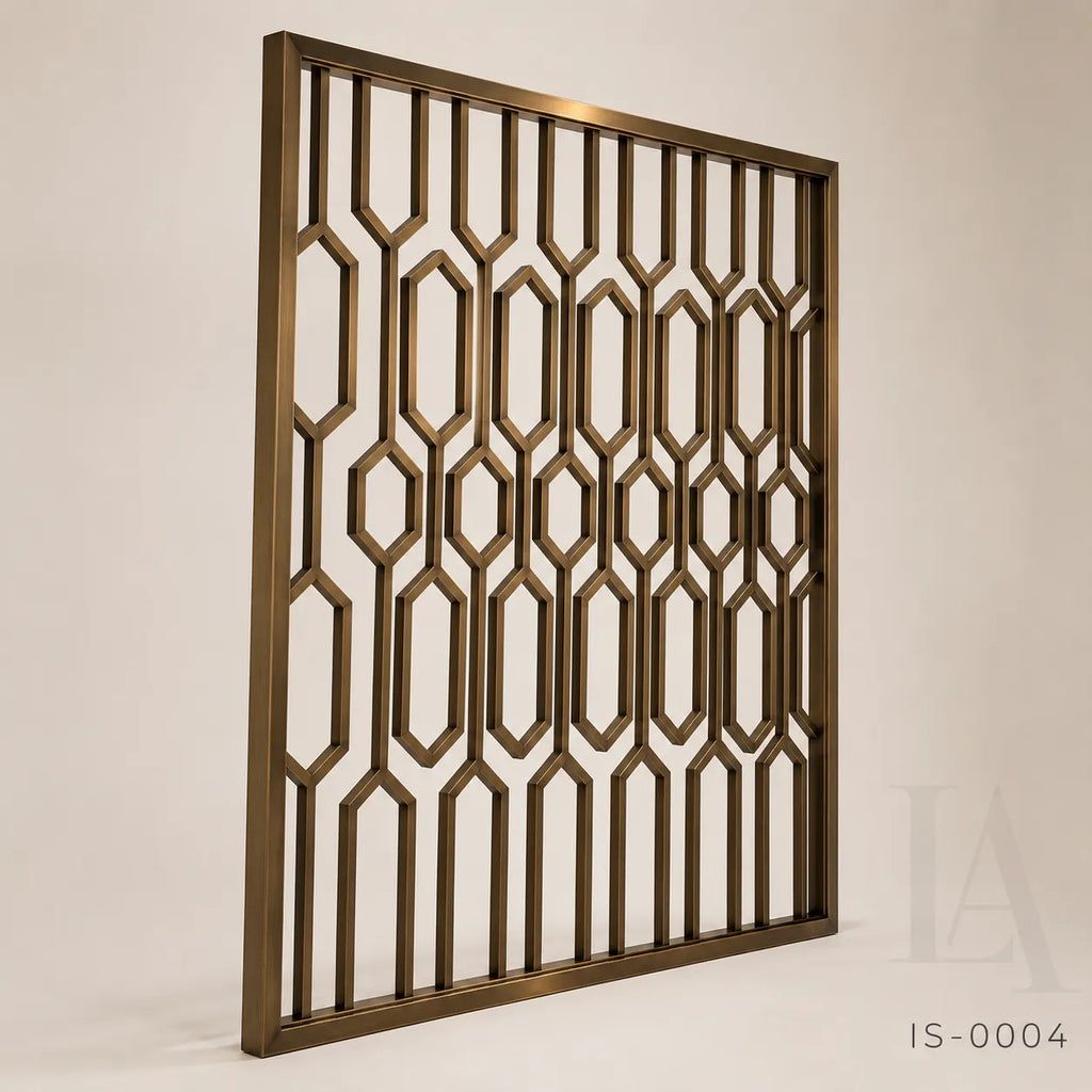 Luxury Bronze Color Stainless Steel Geometric Decorative Screen Panel