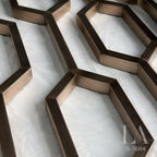 Luxury Bronze Color Stainless Steel Geometric Decorative Screen Panel