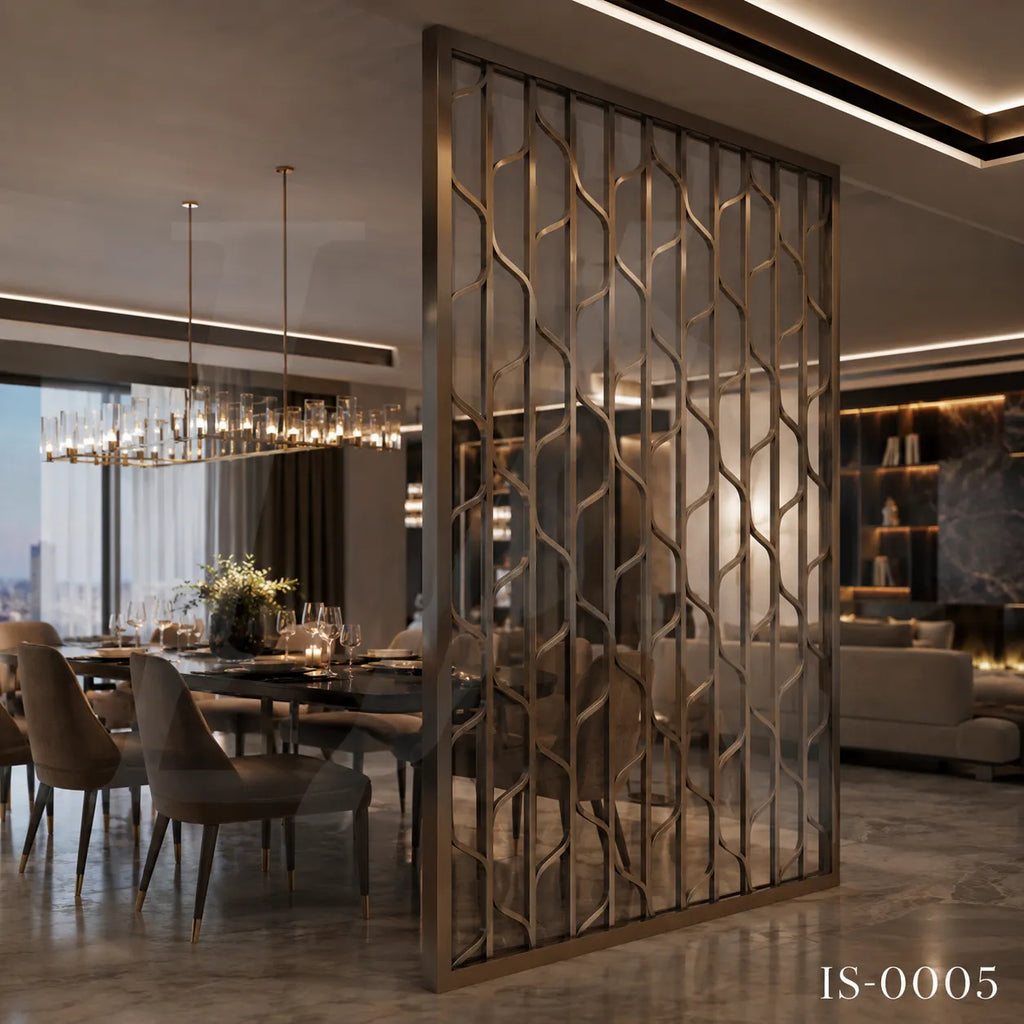 Stainless Steel Decorative Screen Panel with Wave Geometric Design