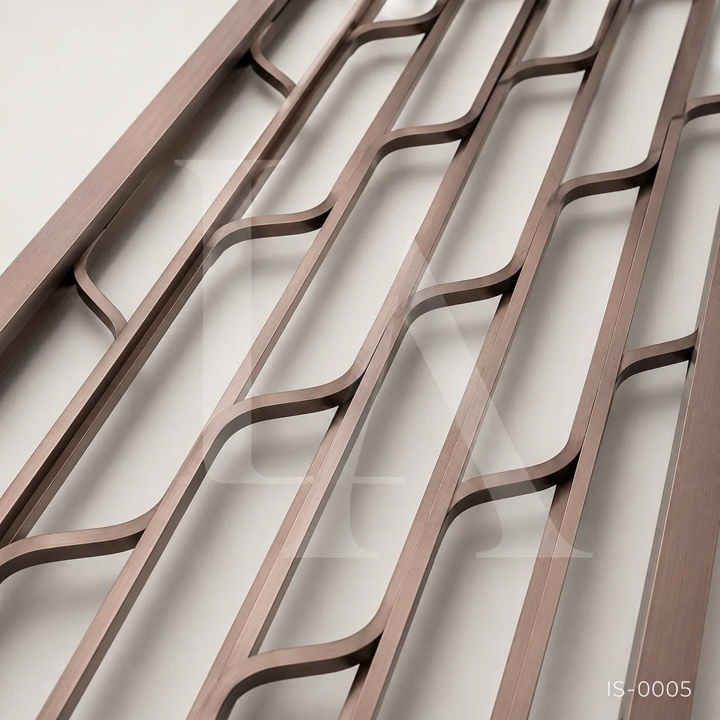 Stainless Steel Decorative Screen Panel with Wave Geometric Design