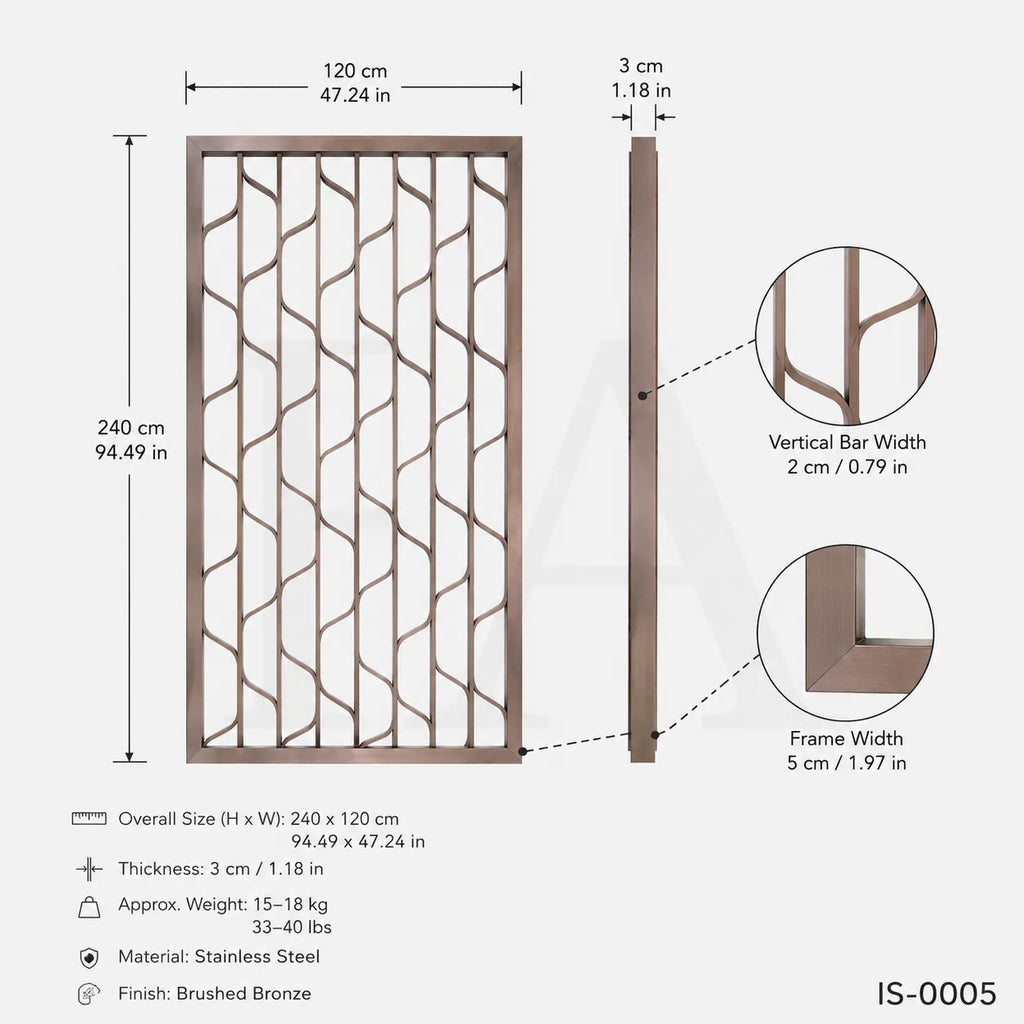 Stainless Steel Decorative Screen Panel with Wave Geometric Design