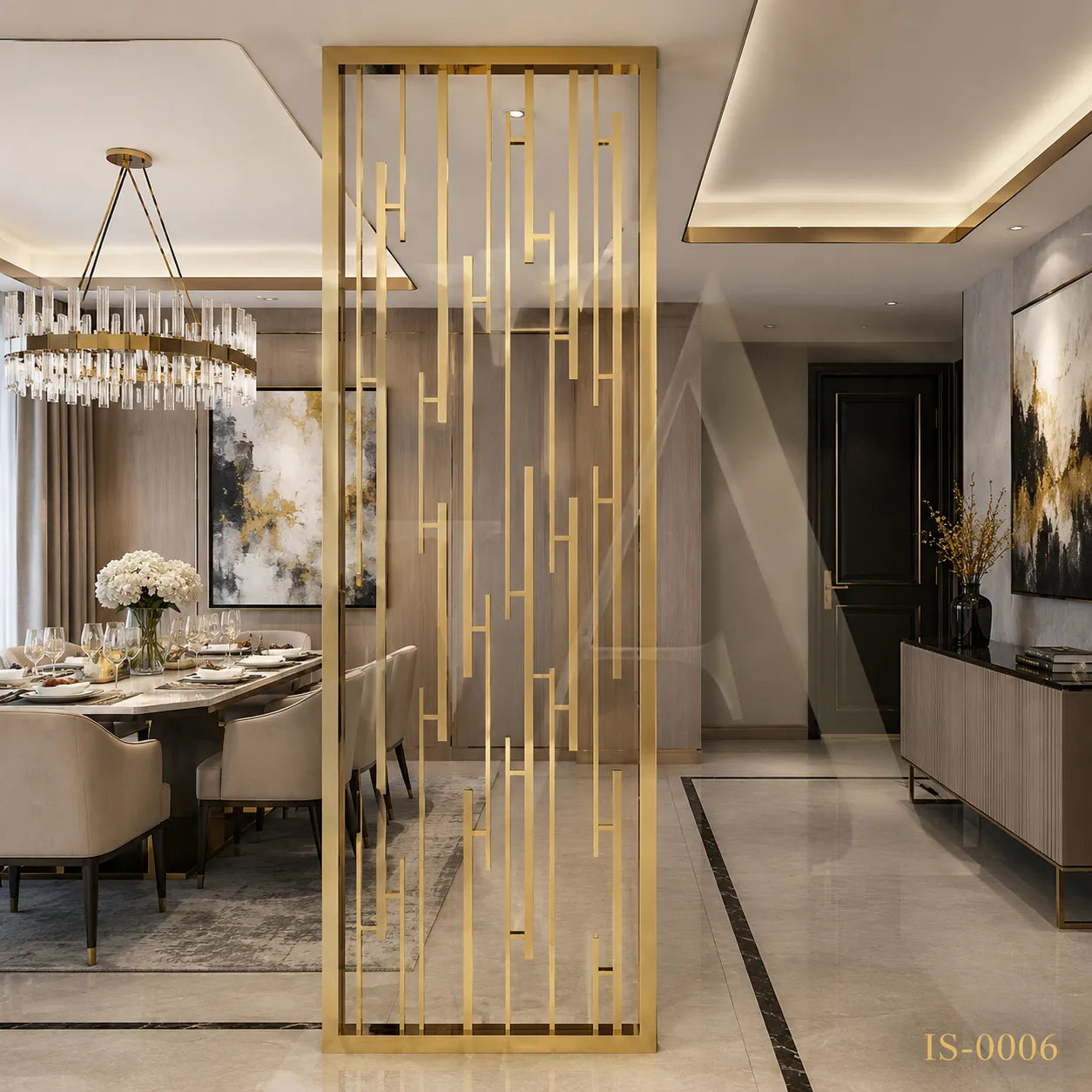 Luxury Gold Stainless Steel Decorative Screen Panel for Modern Interior Spaces