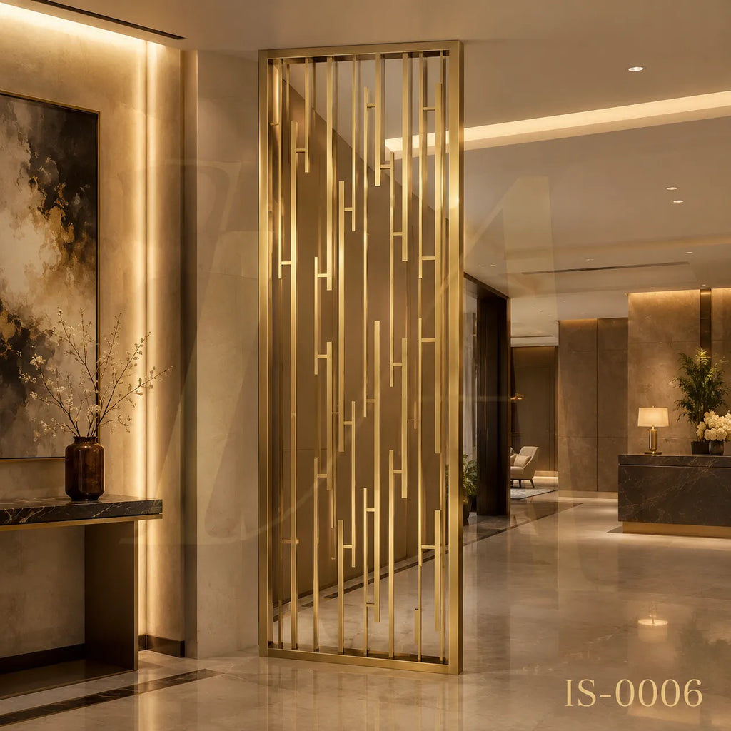 Luxury Gold Stainless Steel Decorative Screen Panel for Modern Interior Spaces
