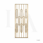 Luxury Gold Stainless Steel Decorative Screen with Textured Glass Inserts