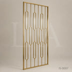 Luxury Gold Stainless Steel Decorative Screen with Textured Glass Inserts