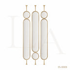 Luxury Gold Stainless Steel Room Divider with Fluted Glass Panels