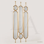 Luxury Gold Stainless Steel Room Divider with Fluted Glass Panels