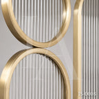 Luxury Gold Stainless Steel Room Divider with Fluted Glass Panels
