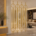 Luxury Gold Stainless Steel Decorative Screen with Artistic Textured Glass