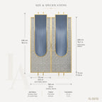 Luxury Gold Stainless Steel Decorative Screen with Fluted & Crystal Glass Panels