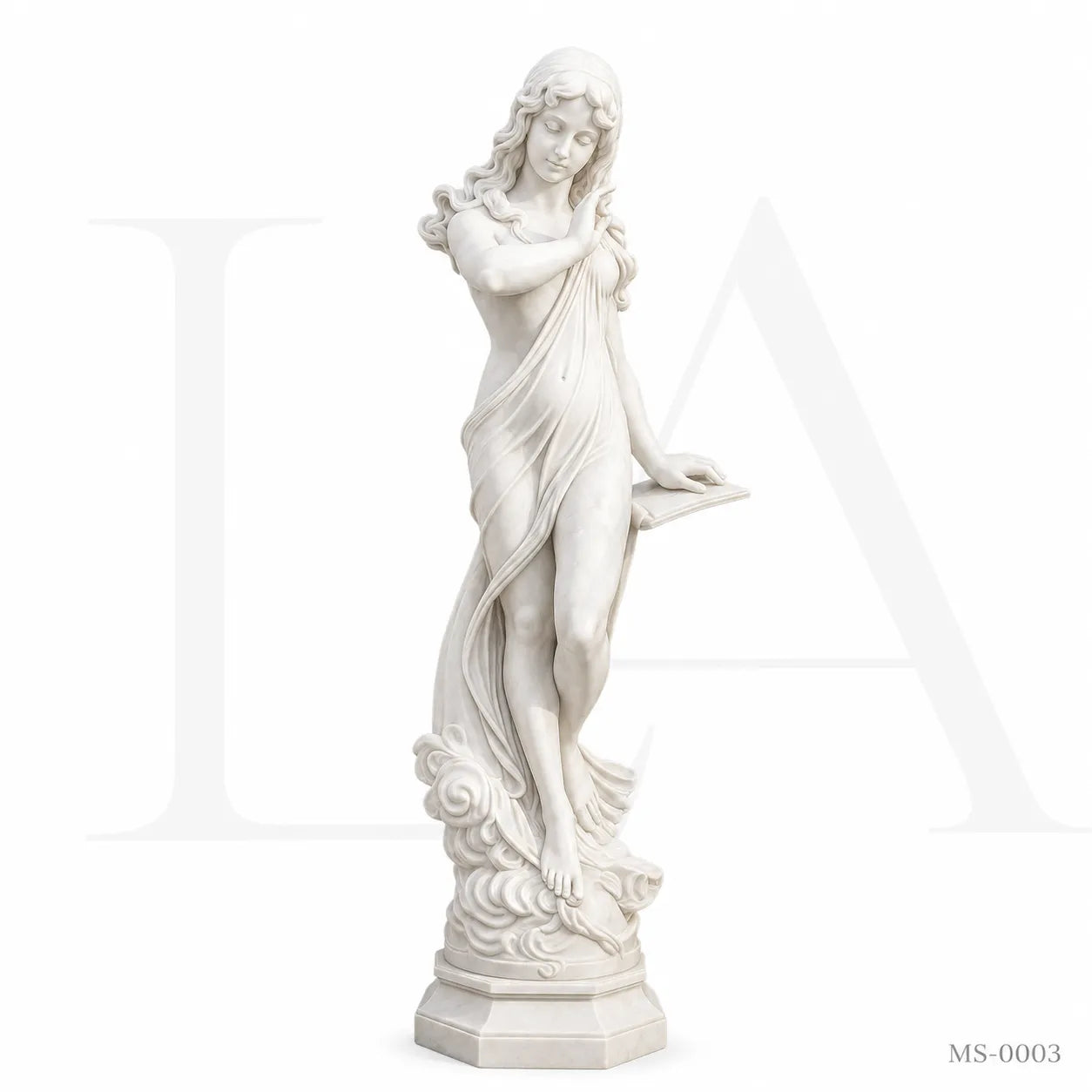 Hand-Carved White Marble Maiden Statue | Classical Garden & Interior Sculpture