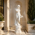Hand-Carved White Marble Maiden Statue | Classical Garden & Interior Sculpture