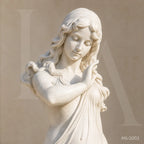 Hand-Carved White Marble Maiden Statue | Classical Garden & Interior Sculpture