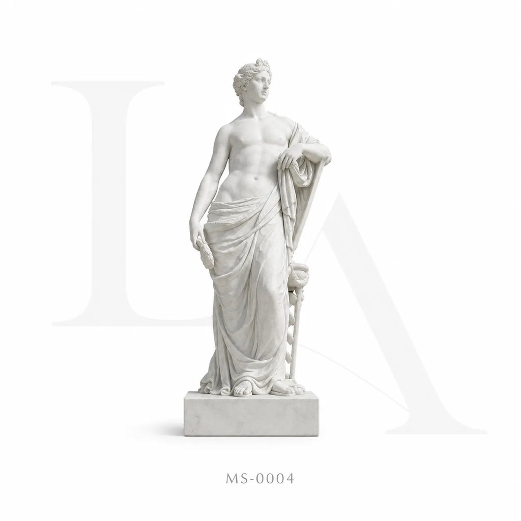 Classical White Marble Roman Male Statue | Luxury Garden Sculpture