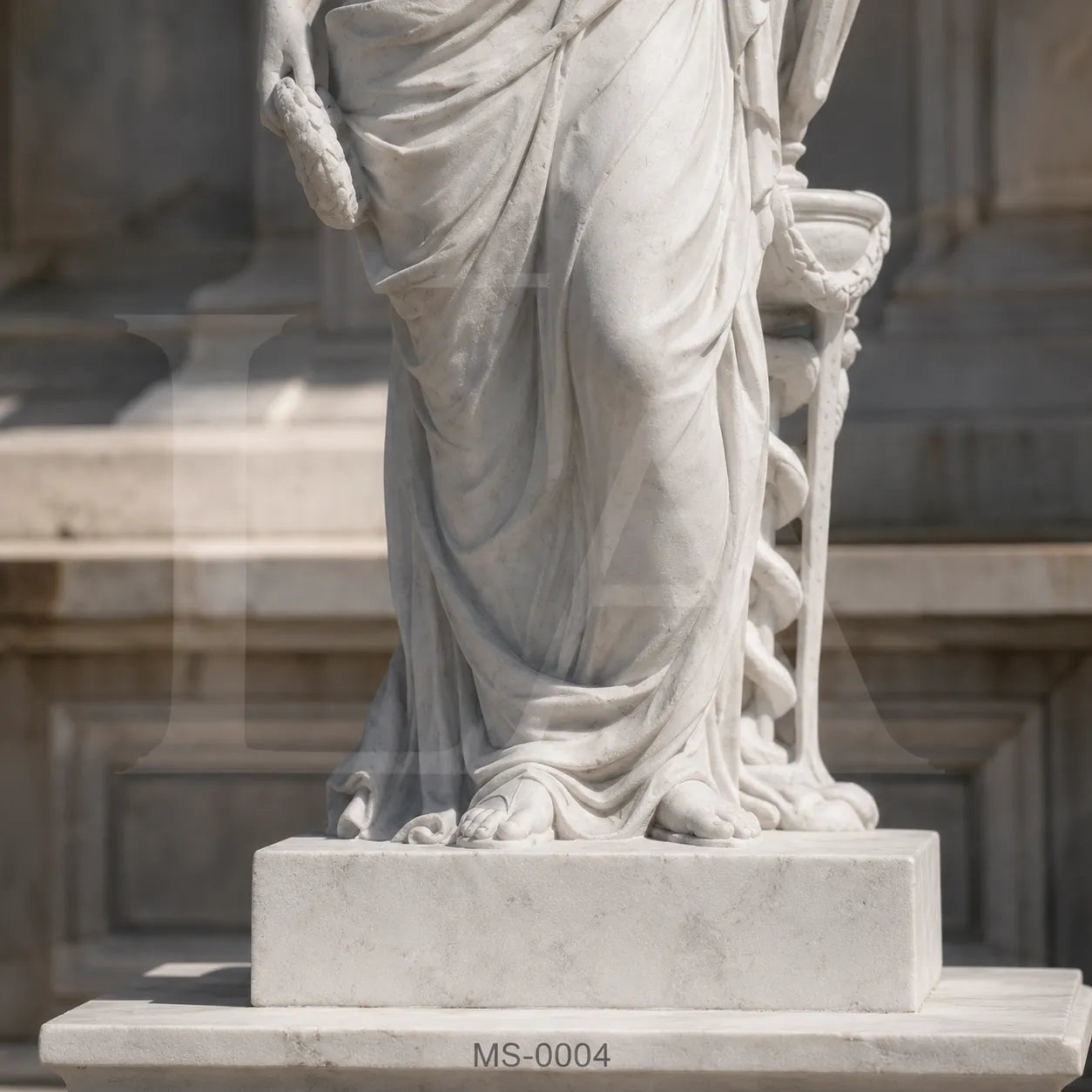 Classical White Marble Roman Male Statue | Luxury Garden Sculpture