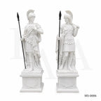 Classical Roman Warrior Marble Statues | Luxury Garden Entrance Sculpture