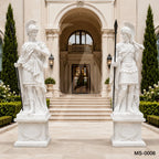 Classical Roman Warrior Marble Statues | Luxury Garden Entrance Sculpture