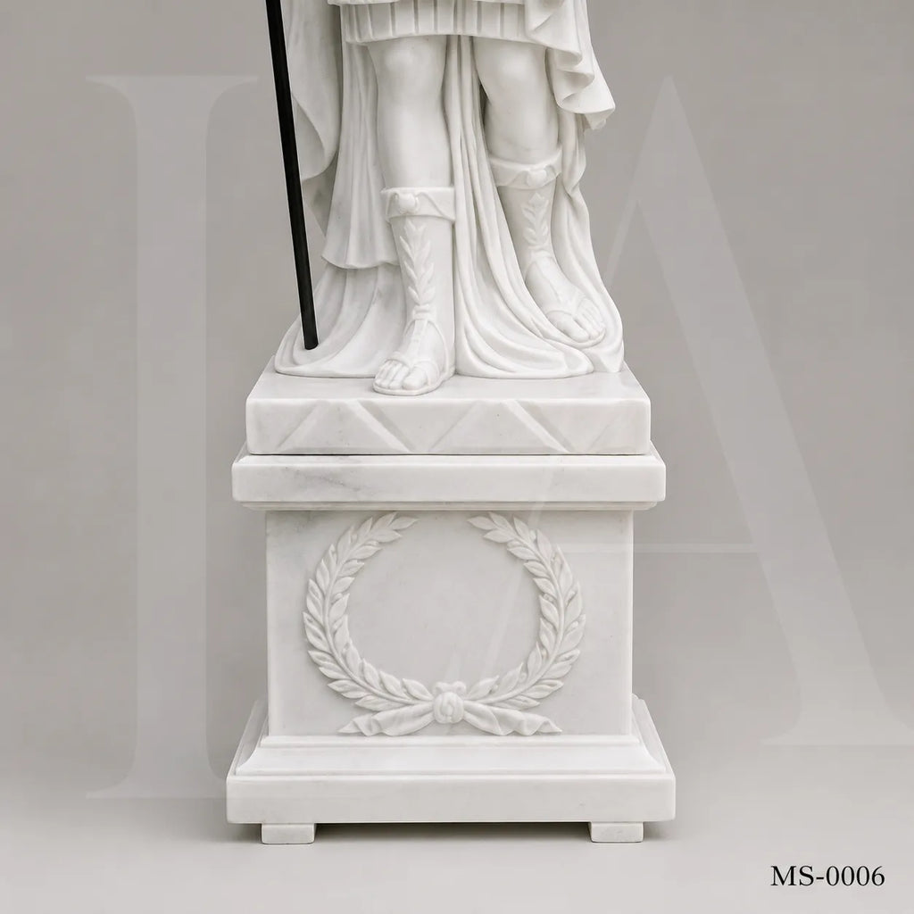 Classical Roman Warrior Marble Statues | Luxury Garden Entrance Sculpture