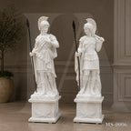Classical Roman Warrior Marble Statues | Luxury Garden Entrance Sculpture