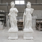 Classical Roman Warrior Marble Statues | Luxury Garden Entrance Sculpture