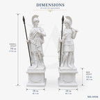 Classical Roman Warrior Marble Statues | Luxury Garden Entrance Sculpture