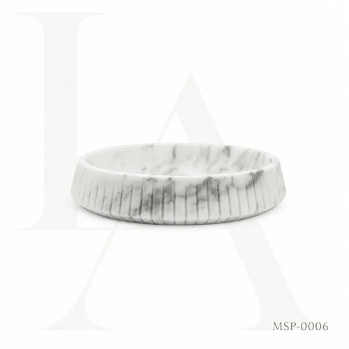 White Marble Decorative Bowl | Luxury Natural Stone Centerpiece