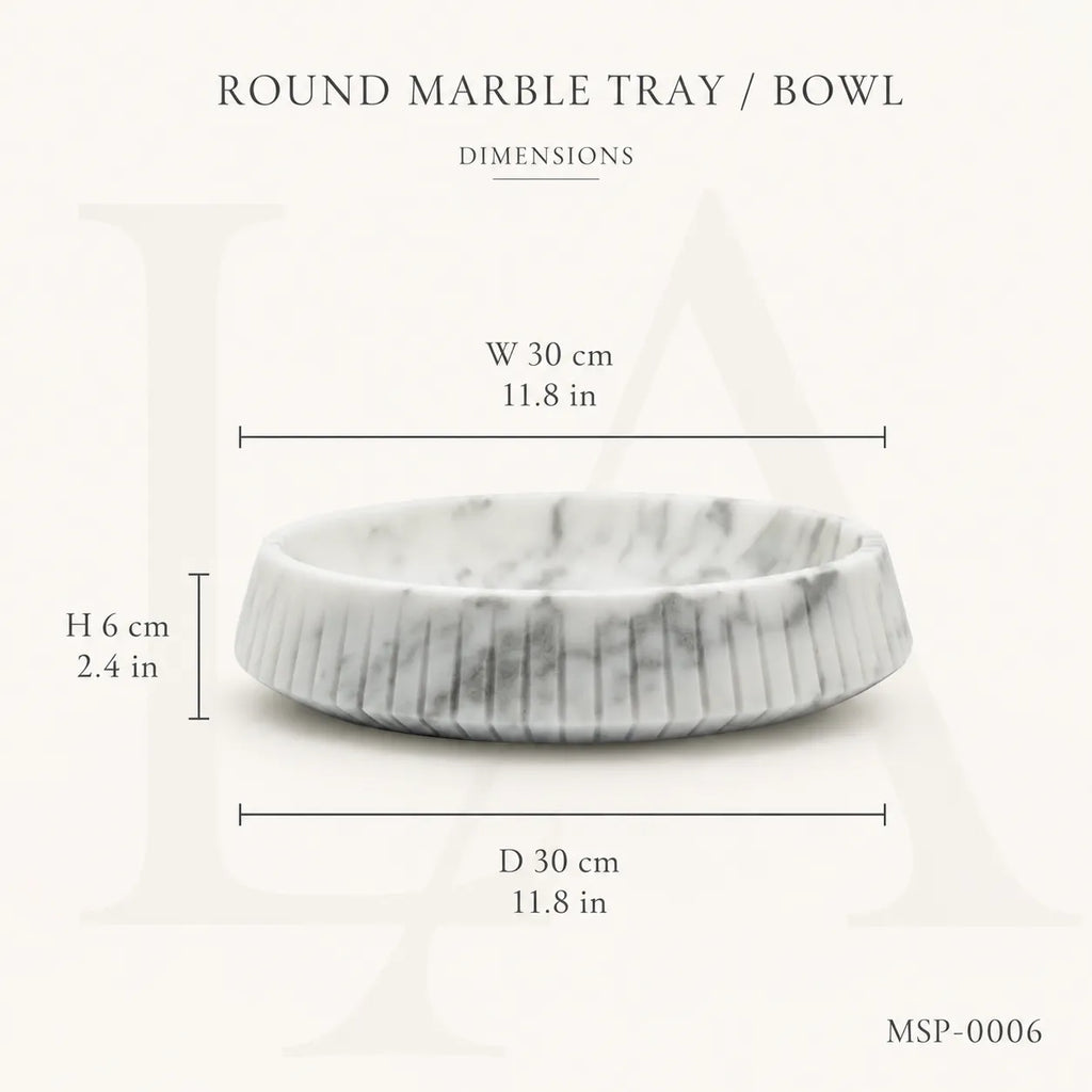 White Marble Decorative Bowl | Luxury Natural Stone Centerpiece