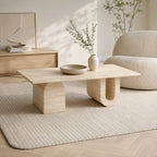 Travertine U-Base Coffee Table