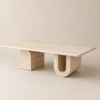 Travertine U-Base Coffee Table