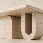 Travertine U-Base Coffee Table