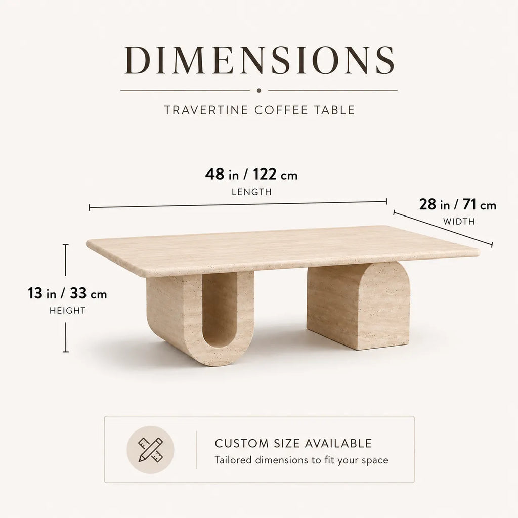Travertine U-Base Coffee Table