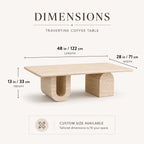Travertine U-Base Coffee Table