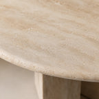 Oval Travertine Coffee Table with Slab Legs