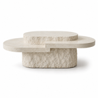 Layered Travertine Coffee Table