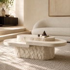 Layered Travertine Coffee Table
