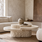Layered Travertine Coffee Table
