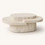 Layered Travertine Coffee Table