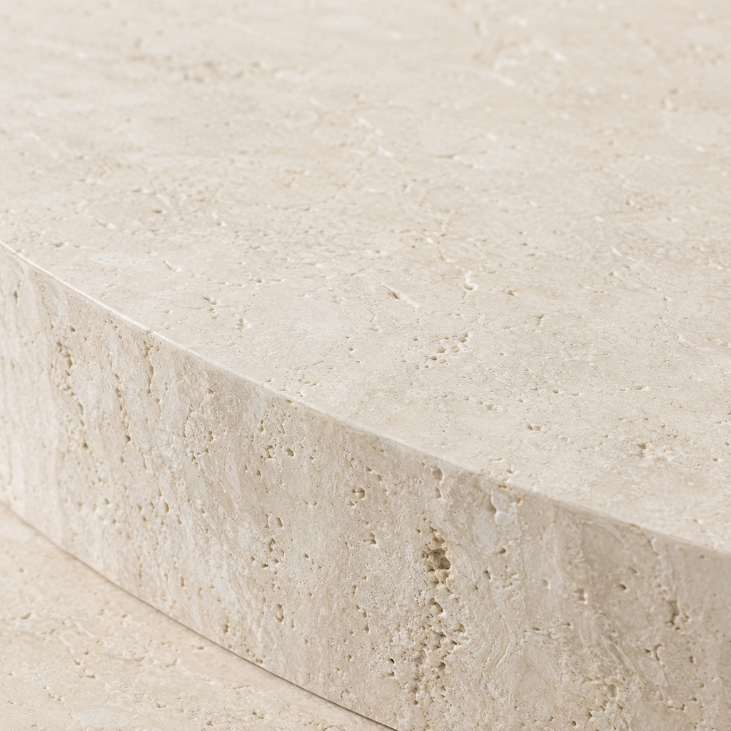 Layered Travertine Coffee Table